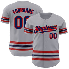 Charger l&#39;image dans la galerie, Custom Gray Navy-Red Line Authentic Baseball Jersey
