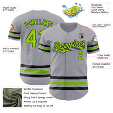 Load image into Gallery viewer, Custom Gray Neon Green-Black Line Authentic Baseball Jersey
