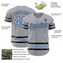 Laden Sie das Bild in den Galerie-Viewer, Custom Gray Light Blue-Black Line Authentic Baseball Jersey
