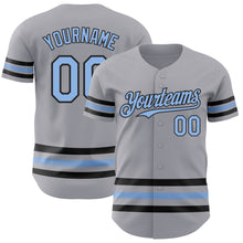 Charger l&#39;image dans la galerie, Custom Gray Light Blue-Black Line Authentic Baseball Jersey
