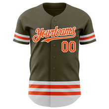 Laden Sie das Bild in den Galerie-Viewer, Custom Olive Orange-White Line Authentic Salute To Service Baseball Jersey
