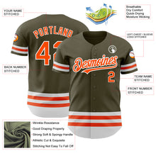 Charger l&#39;image dans la galerie, Custom Olive Orange-White Line Authentic Salute To Service Baseball Jersey
