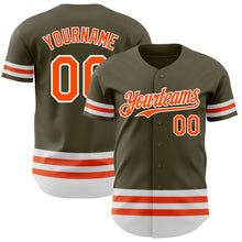 Загрузить изображение в средство просмотра галереи, Custom Olive Orange-White Line Authentic Salute To Service Baseball Jersey
