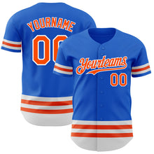 Laden Sie das Bild in den Galerie-Viewer, Custom Thunder Blue Orange-White Line Authentic Baseball Jersey
