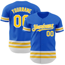 Laden Sie das Bild in den Galerie-Viewer, Custom Thunder Blue Yellow-White Line Authentic Baseball Jersey
