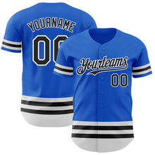 Laden Sie das Bild in den Galerie-Viewer, Custom Thunder Blue Black-White Line Authentic Baseball Jersey
