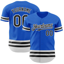 Загрузить изображение в средство просмотра галереи, Custom Thunder Blue Black-White Line Authentic Baseball Jersey
