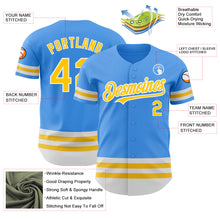 Загрузить изображение в средство просмотра галереи, Custom Electric Blue Yellow-White Line Authentic Baseball Jersey
