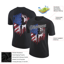 Charger l&#39;image dans la galerie, Custom Black White 3D American Flag Patriotic Performance T-Shirt
