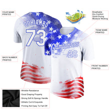 Загрузить изображение в средство просмотра галереи, Custom White Royal-Red 3D American Flag Patriotic Performance T-Shirt
