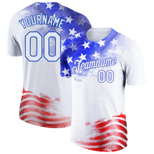 Charger l&#39;image dans la galerie, Custom White Royal-Red 3D American Flag Patriotic Performance T-Shirt
