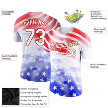 Загрузить изображение в средство просмотра галереи, Custom White Red-Royal 3D American Flag Patriotic Performance T-Shirt
