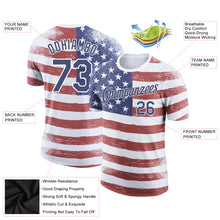 Загрузить изображение в средство просмотра галереи, Custom Red Navy-White 3D American Flag Patriotic Performance T-Shirt
