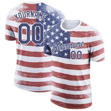 Загрузить изображение в средство просмотра галереи, Custom Red Navy-White 3D American Flag Patriotic Performance T-Shirt
