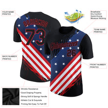 Load image into Gallery viewer, Custom Black Red-Royal 3D American Flag Patriotic Performance T-Shirt
