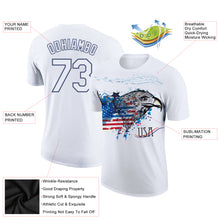 Charger l&#39;image dans la galerie, Custom White Navy 3D American Flag Eagle Patriotic Performance T-Shirt
