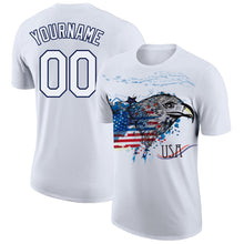 Charger l&#39;image dans la galerie, Custom White Navy 3D American Flag Eagle Patriotic Performance T-Shirt
