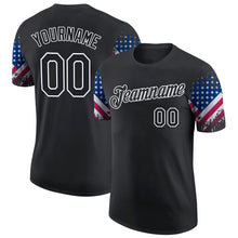 Charger l&#39;image dans la galerie, Custom Black White 3D American Flag Patriotic Performance T-Shirt
