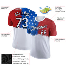 Load image into Gallery viewer, Custom White Red Royal-Black 3D American Flag Patriotic Performance T-Shirt
