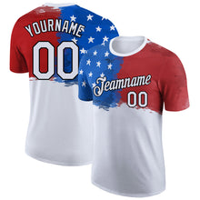 Charger l&#39;image dans la galerie, Custom White Red Royal-Black 3D American Flag Patriotic Performance T-Shirt
