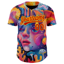 Load image into Gallery viewer, Custom Red Yellow 3D Pattern Design Abstract Painting Authentic Baseball Jersey
