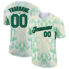 Загрузить изображение в средство просмотра галереи, Custom Tie Dye Kelly Green-Black 3D Performance T-Shirt
