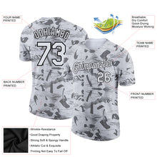 Load image into Gallery viewer, Custom Gray White-Black 3D Pattern Design Chinese Style Words And Mountain Performance T-Shirt
