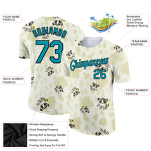 Load image into Gallery viewer, Custom Cream Teal-Black 3D Pattern Design Dog Performance T-Shirt
