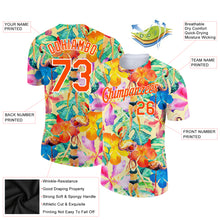 Laden Sie das Bild in den Galerie-Viewer, Custom White Orange 3D Pattern Design Tropical Hawaii Plant Performance T-Shirt
