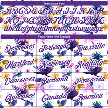 Загрузить изображение в средство просмотра галереи, Custom White Purple 3D Pattern Design Tropical Hawaii Flower With Bird Performance T-Shirt
