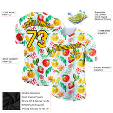 Charger l&#39;image dans la galerie, Custom White Gold-Black 3D Pattern Design Summer Holiday Fruit Performance T-Shirt
