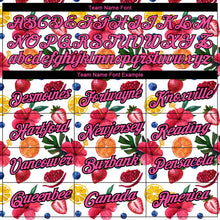 Load image into Gallery viewer, Custom White Pink-Black 3D Pattern Design Summer Holiday Fruit And Flower Performance T-Shirt
