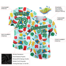 Laden Sie das Bild in den Galerie-Viewer, Custom White Pea Green-Black 3D Pattern Design Summer Holiday Fruit Performance T-Shirt
