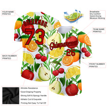 Laden Sie das Bild in den Galerie-Viewer, Custom White Red-Black 3D Pattern Design Summer Holiday Fruit Performance T-Shirt
