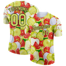 Laden Sie das Bild in den Galerie-Viewer, Custom White Neon Yellow-Black 3D Pattern Design Summer Holiday Fruit Performance T-Shirt
