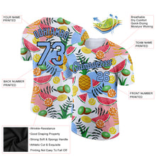 Загрузить изображение в средство просмотра галереи, Custom White Light Blue-Black 3D Pattern Design Summer Holiday Fruit Performance T-Shirt
