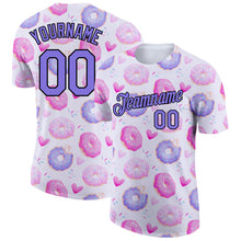 Загрузить изображение в средство просмотра галереи, Custom White Purple-Black 3D Pattern Design Dessert Performance T-Shirt
