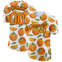 Laden Sie das Bild in den Galerie-Viewer, Custom White Bay Orange-Black 3D Pattern Design Summer Holiday Fruit Performance T-Shirt
