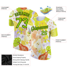 Загрузить изображение в средство просмотра галереи, Custom White Neon Green-Black 3D Pattern Design Summer Holiday Fruit Performance T-Shirt
