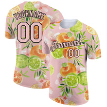 Загрузить изображение в средство просмотра галереи, Custom Light Pink Black 3D Pattern Design Summer Holiday Fruit Performance T-Shirt
