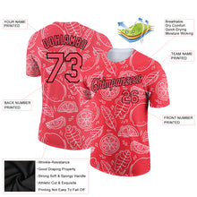 Загрузить изображение в средство просмотра галереи, Custom Neon Pink Black 3D Pattern Design Summer Holiday Fruit Performance T-Shirt
