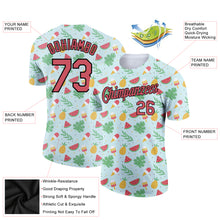 Загрузить изображение в средство просмотра галереи, Custom Green Medium Pink-Black 3D Pattern Design Summer Holiday Fruit And Ice Cream Performance T-Shirt
