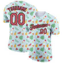 Загрузить изображение в средство просмотра галереи, Custom Green Medium Pink-Black 3D Pattern Design Summer Holiday Fruit And Ice Cream Performance T-Shirt
