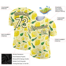 Laden Sie das Bild in den Galerie-Viewer, Custom Yellow Black 3D Pattern Design Summer Holiday Flower And Fruit Performance T-Shirt
