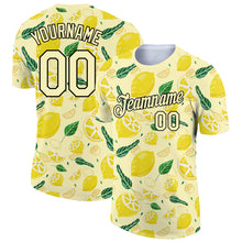 Load image into Gallery viewer, Custom Yellow Black 3D Pattern Design Summer Holiday Flower And Fruit Performance T-Shirt
