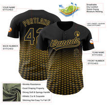 Загрузить изображение в средство просмотра галереи, Custom Black Old Gold 3D Pattern Design Gradient Lines Authentic Baseball Jersey
