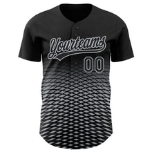 Charger l&#39;image dans la galerie, Custom Black Gray 3D Pattern Design Gradient Lines Authentic Baseball Jersey
