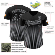 Charger l&#39;image dans la galerie, Custom Black Gray 3D Pattern Design Gradient Lines Authentic Baseball Jersey
