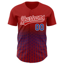 Загрузить изображение в средство просмотра галереи, Custom Red Royal-White 3D Pattern Design Gradient Lines Authentic Baseball Jersey
