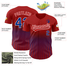 Загрузить изображение в средство просмотра галереи, Custom Red Royal-White 3D Pattern Design Gradient Lines Authentic Baseball Jersey
